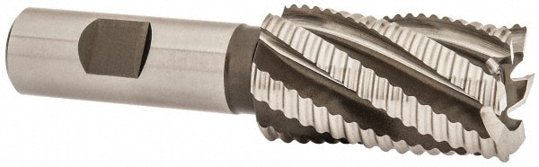 Hertel 91191957 Square End Mill: 1-1/8 Dia, 2 LOC, 3/4 Shank Dia, 4-1/4 OAL, 6 Flutes, Cobalt Image