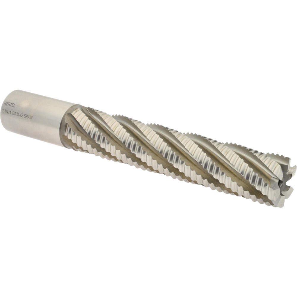 Hertel 91191981 Square End Mill: 1-1/4 Dia, 6 LOC, 1-1/4 Shank Dia, 8-1/2 OAL, 6 Flutes, Cobalt Image