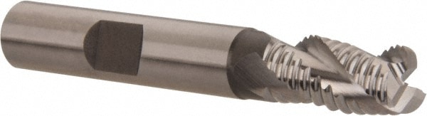 Hertel 91192146 Square End Mill: 3/8 Dia, 3/4 LOC, 3/8 Shank Dia, 2-1/2 OAL, 3 Flutes, Cobalt Image