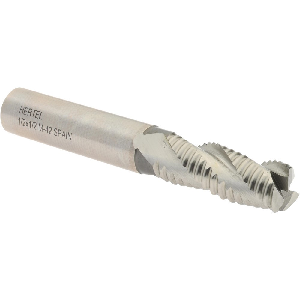 Hertel 91192161 Square End Mill: 1/2 Dia, 1-1/4 LOC, 1/2 Shank Dia, 3-1/4 OAL, 3 Flutes, Cobalt Image