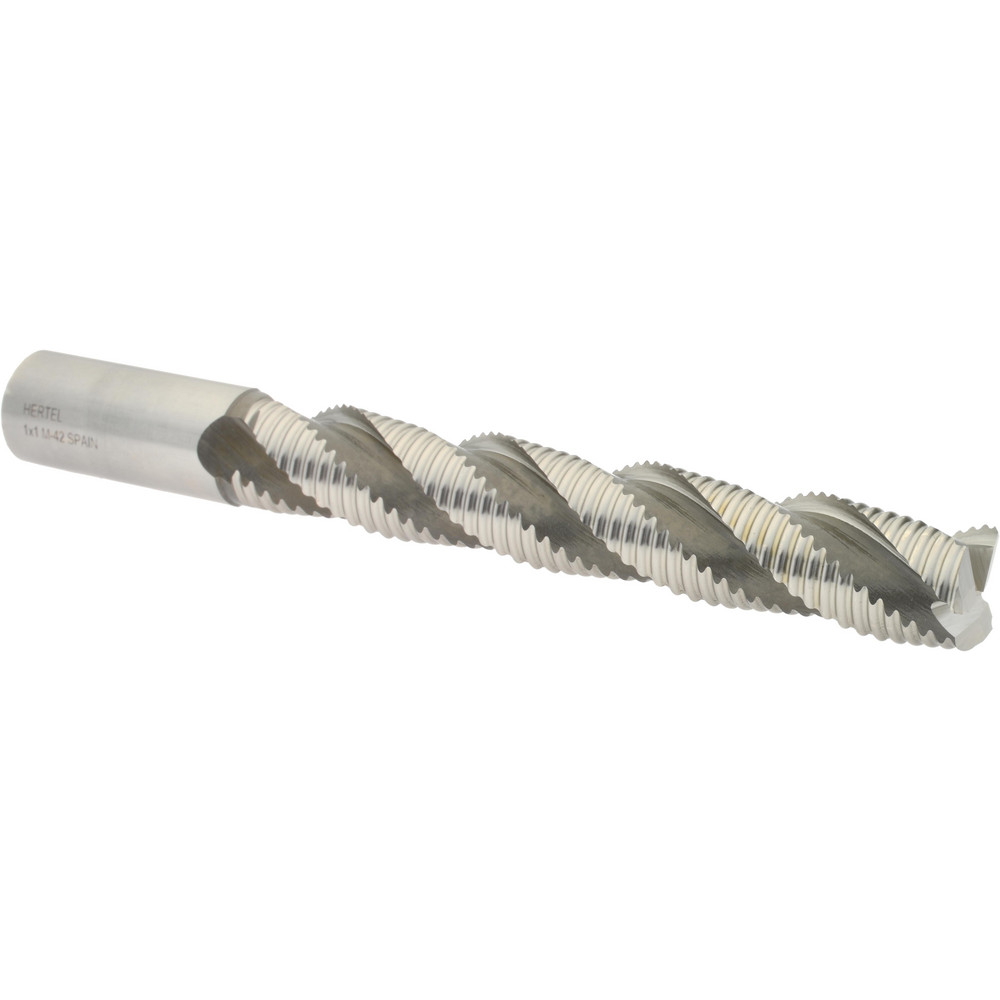 Hertel 91192310 Square End Mill: 1 Dia, 6 LOC, 1 Shank Dia, 8-1/2 OAL, 3 Flutes, Cobalt Image