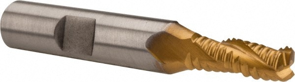 Hertel 91192856 Square End Mill: 1/4 Dia, 5/8 LOC, 3/8 Shank Dia, 2-7/16 OAL, 3 Flutes, Cobalt Image