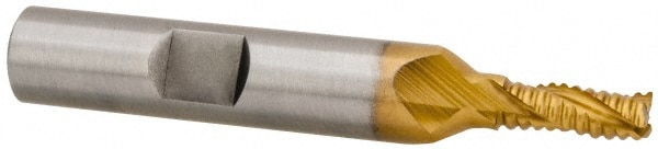 Hertel 91193128 Square End Mill: 3/16 Dia, 1/2 LOC, 3/8 Shank Dia, 2-3/8 OAL, 3 Flutes, Cobalt Image