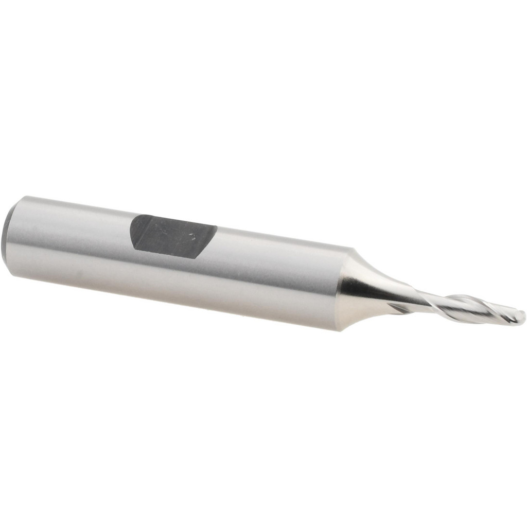 Hertel E2110008 Ball End Mill: 0.125" Dia, 0.375" LOC, 2 Flute, Cobalt Image