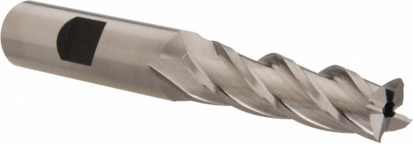 Hertel E2034028 Square End Mill: 7/16 Dia, 1-3/4 LOC, 1/2 Shank Dia, 3-3/4 OAL, 4 Flutes, Cobalt Image