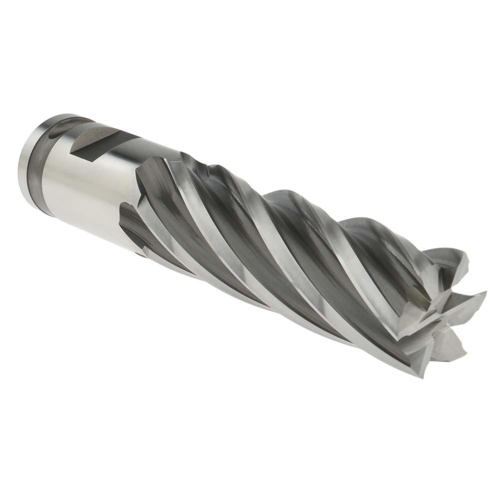 Hertel E4162902 Square End Mill: 2" Dia, 6 Flutes, 6" LOC, Cobalt, 30 &deg; Helix Image