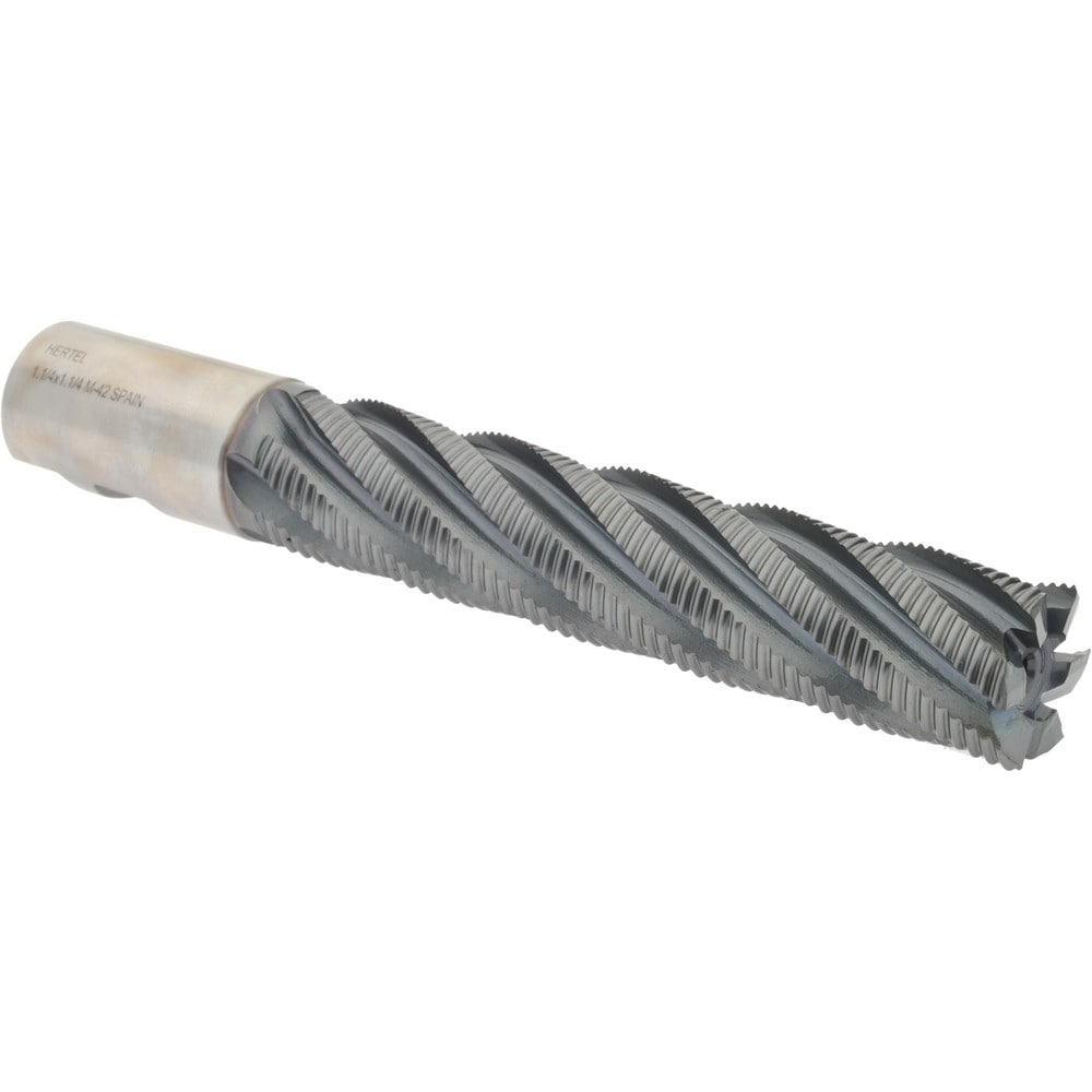 Hertel 91196485 Square End Mill: 1-1/4 Dia, 6 LOC, 1-1/4 Shank Dia, 8-1/2 OAL, 6 Flutes, Cobalt Image