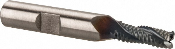 Hertel 91196576 Square End Mill: 1/4 Dia, 5/8 LOC, 3/8 Shank Dia, 2-7/16 OAL, 3 Flutes, Cobalt Image