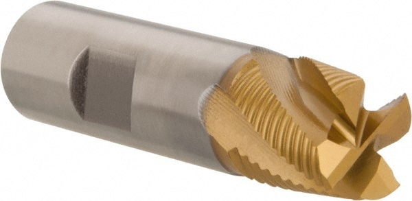 Hertel 91197004 Square End Mill: 3/4 Dia, 3/4 LOC, 3/4 Shank Dia, 2-7/8 OAL, 4 Flutes, Cobalt Image