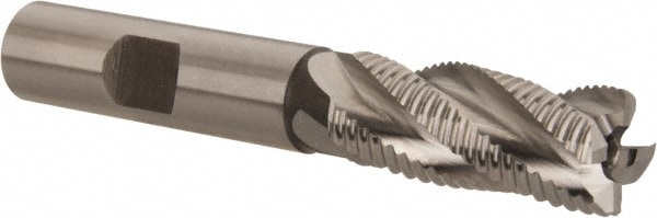 Hertel 91197236 Square End Mill: 9/16 Dia, 1-3/8 LOC, 1/2 Shank Dia, 3-3/8 OAL, 4 Flutes, Cobalt Image