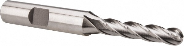 Hertel GG021016 Ball End Mill: 0.25" Dia, 1.25" LOC, 4 Flute, High Speed Steel Image