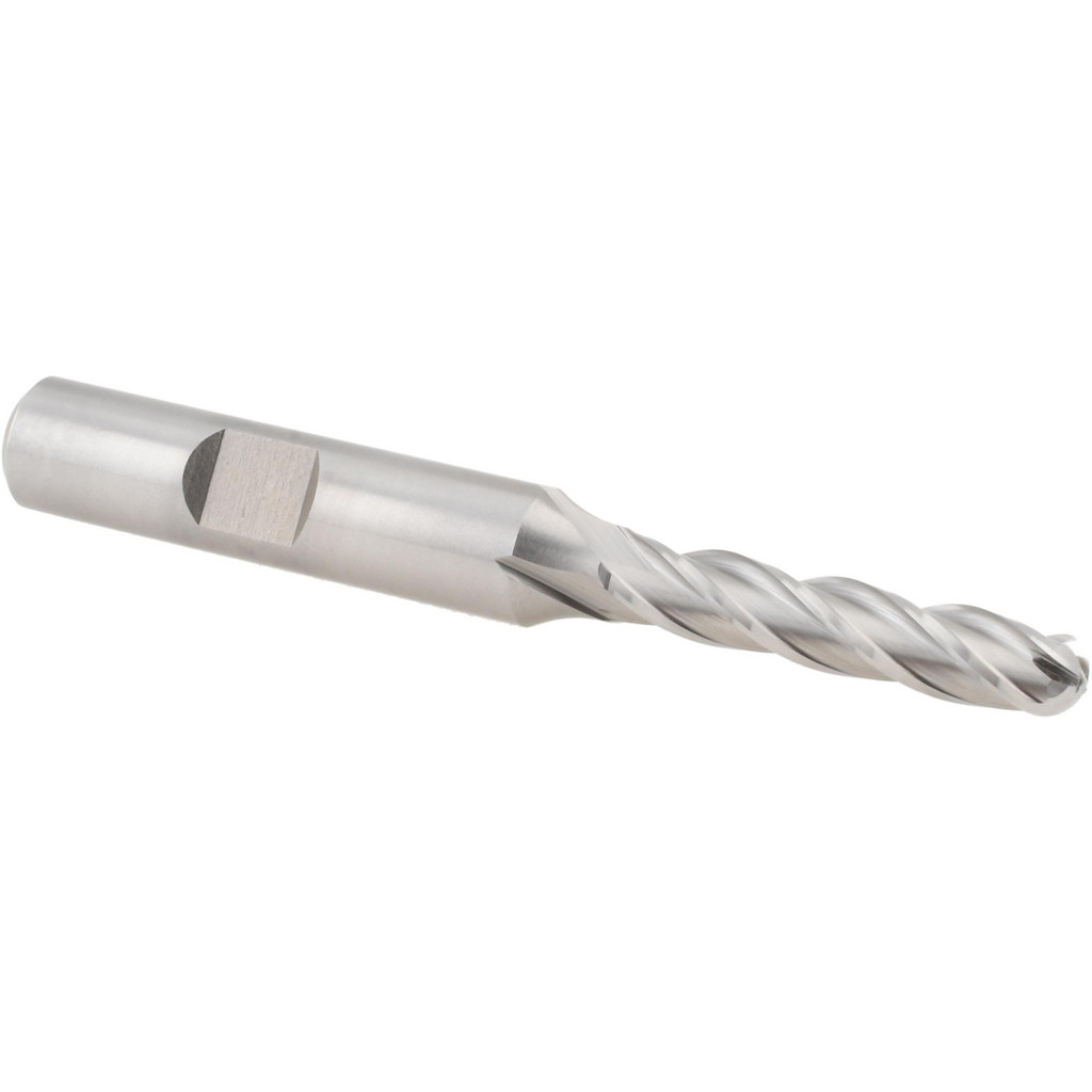 Hertel GG021016 Ball End Mill: 0.25" Dia, 1.25" LOC, 4 Flute, High Speed Steel Image