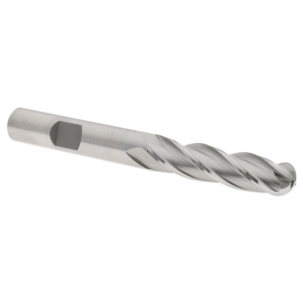 Hertel GG021024 Ball End Mill: 0.375" Dia, 1.5" LOC, 4 Flute, High Speed Steel Image