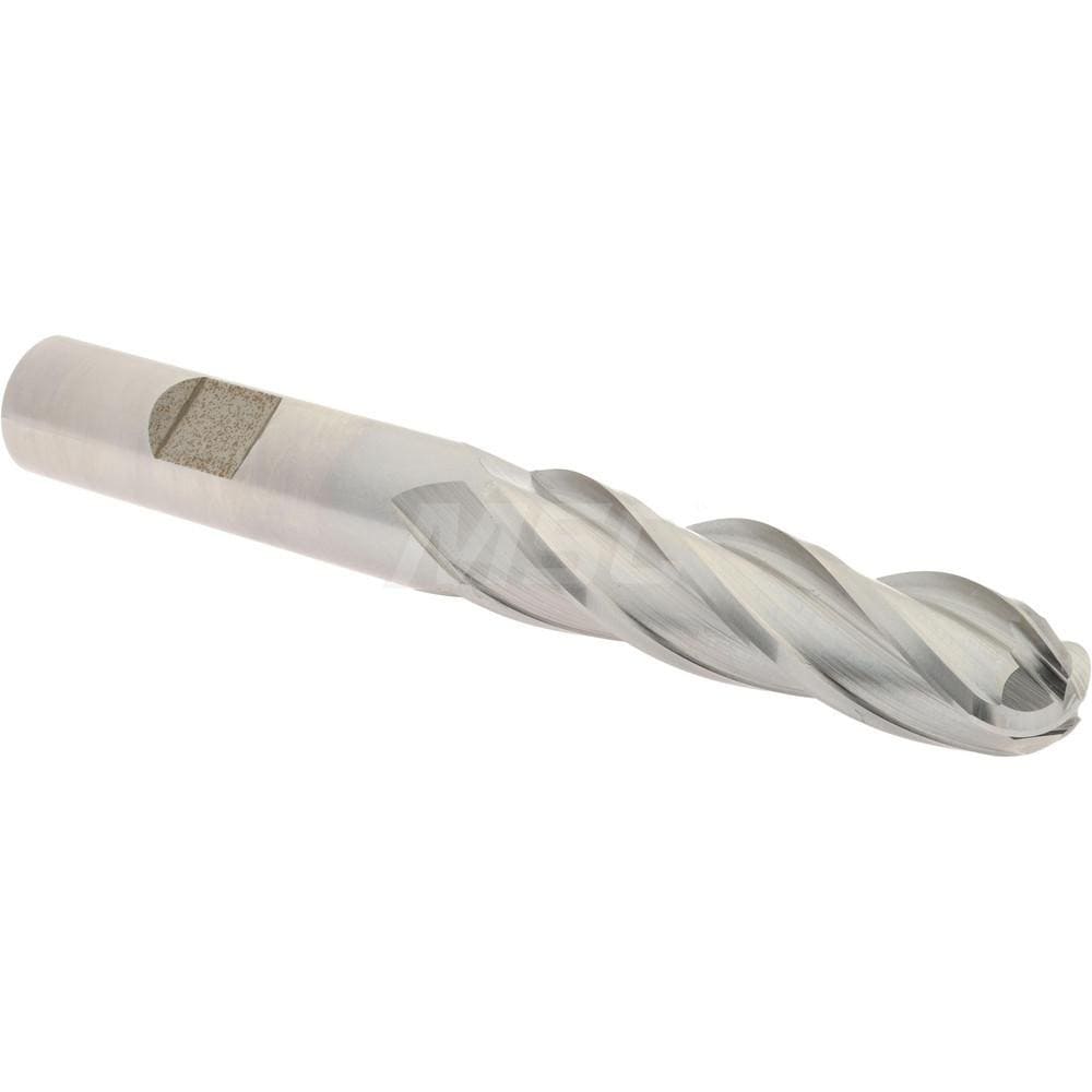 Hertel GG021032 Ball End Mill: 0.5" Dia, 2" LOC, 4 Flute, High Speed Steel Image