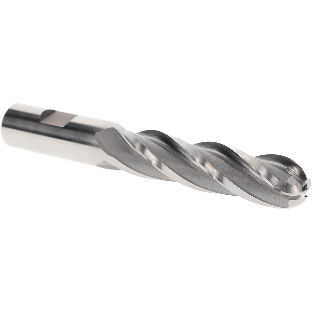 Hertel GG021048 Ball End Mill: 0.75" Dia, 3" LOC, 4 Flute, High Speed Steel Image