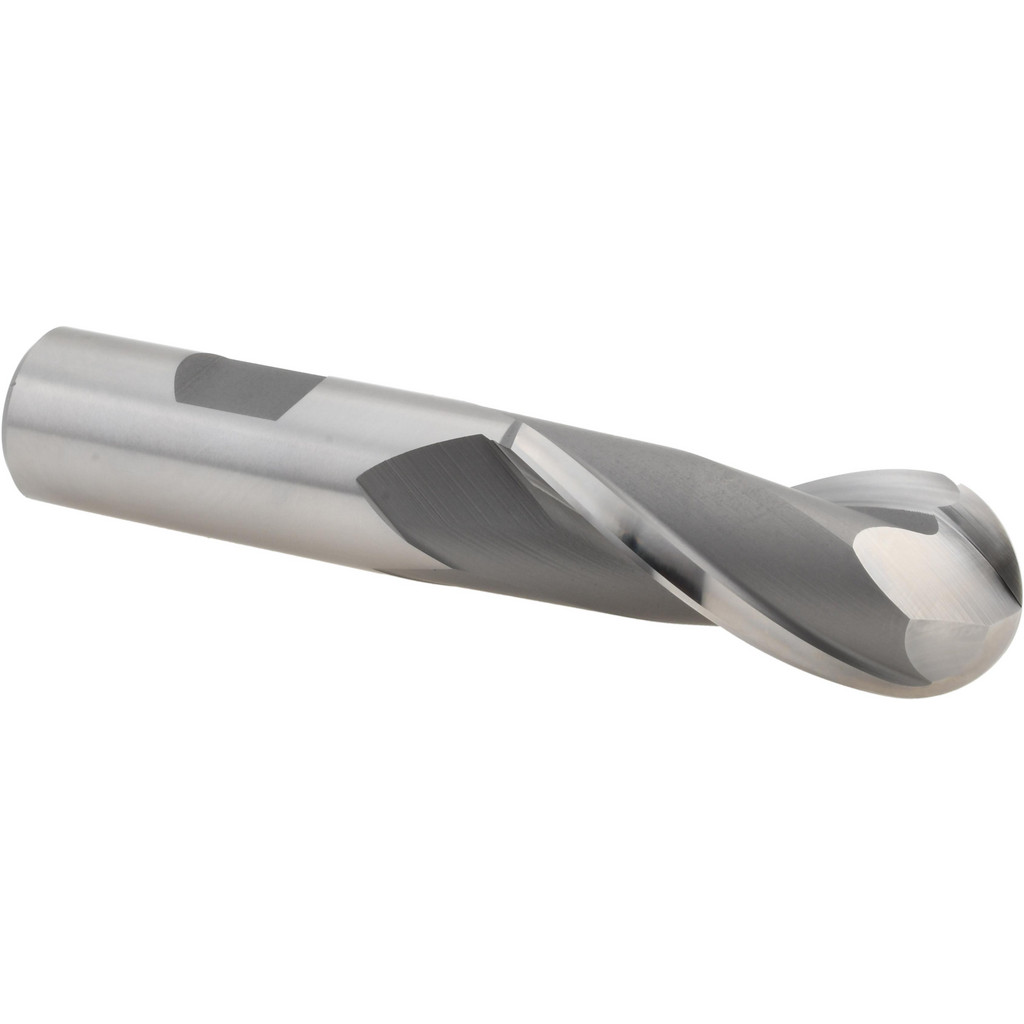 Hertel GG110956 Ball End Mill: 0.875" Dia, 2" LOC, 2 Flute, High Speed Steel Image