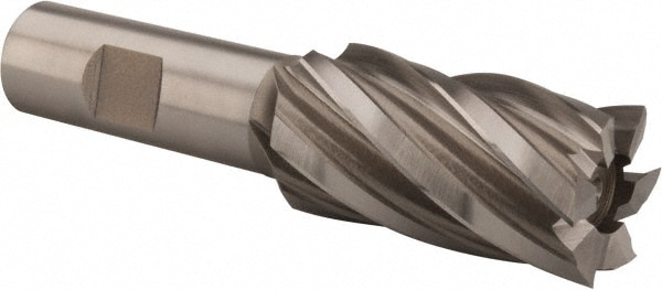 Hertel GG032104 Square End Mill: 1-1/16 Dia, 2 LOC, 3/4 Shank Dia, 4-1/4 OAL, 6 Flutes, High Speed Steel Image