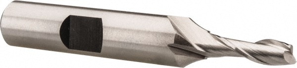 Hertel E299914087 Square End Mill: 3/16 Dia, 5/8 LOC, 3/8 Shank Dia, 2-3/8 OAL, 2 Flutes, Cobalt Image