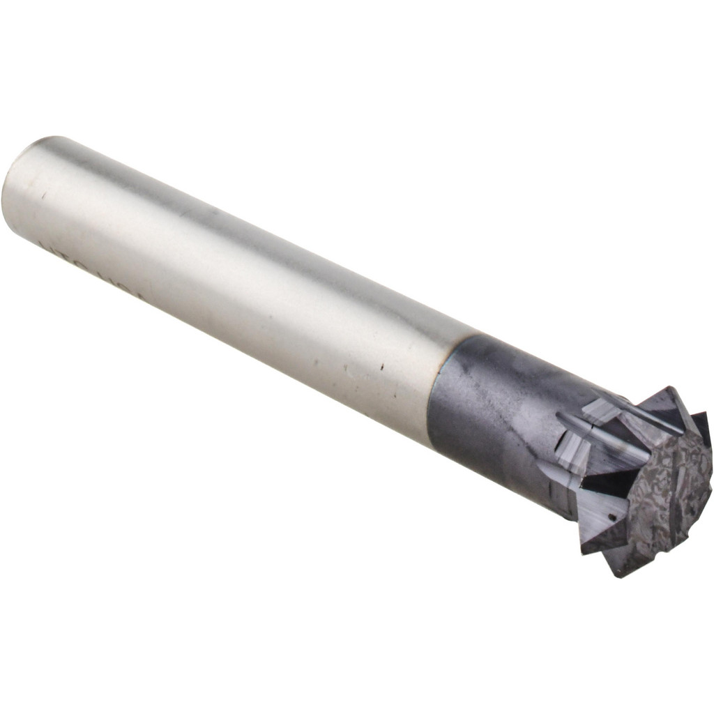 Harvey Tool Double Angle Milling Cutter: 90 deg, 3/4" Cut Dia, 1/4" Cut Width, 1/2" Shank Dia, Solid Carbide - 3-3/4" OAL, AlTiN Finish, 8 Tooth
