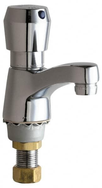 Chicago Faucets 333-665PSHABCP Round Handle, Deck Mounted Bathroom Faucet 