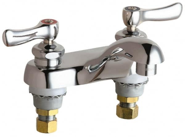 Chicago Faucets 802-VABCP Lever Handle, Deck Mounted, Vandal Resistant Bathroom Faucet 