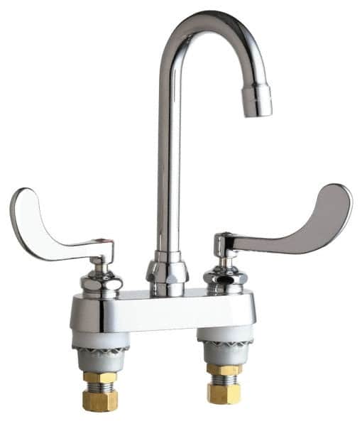 Chicago Faucets 895-317ABCP Wrist Blade Handle, Deck Mounted Bathroom Faucet 