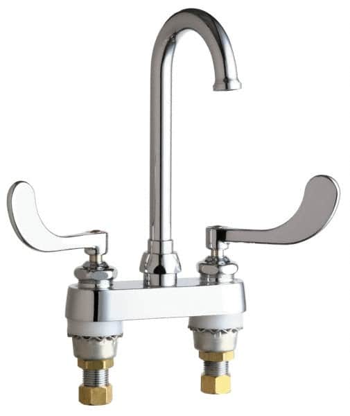 Chicago Faucets 895-317FCABCP Wrist Blade Handle, Deck Mounted Bathroom Faucet 