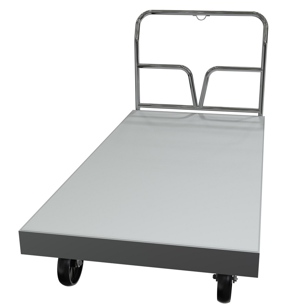 Vestil Platform Truck: 4,800 lb Capacity, Aluminum Platform, 72" Platform Length, 13-1/4" Platform Height - 8 x 2" Rigid & Swivel Glass Filled Nylon