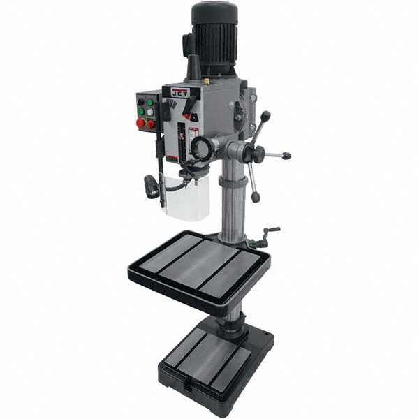 Jet Floor Drill Press 10" Swing, 2 hp, Geared Head Drive, 230 V, 3