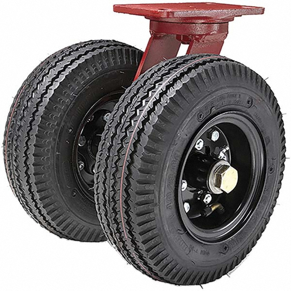 Hamilton Swivel Top Plate Caster Rubber, 10" Wheel Dia, 960 lb
