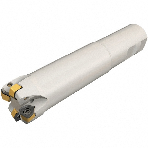 Indexable High-Feed End Mill: 1-1/4" Cut Dia, 1" Weldon Flat Shank