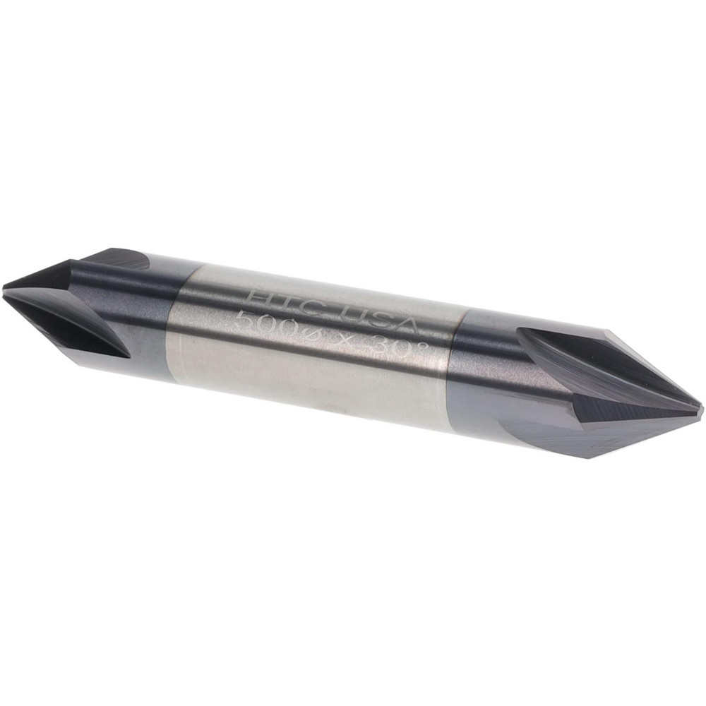 Harvey Tool Chamfer Mill 1/2" Dia, 1/2" Shank Dia, 60 & 120 deg, 4