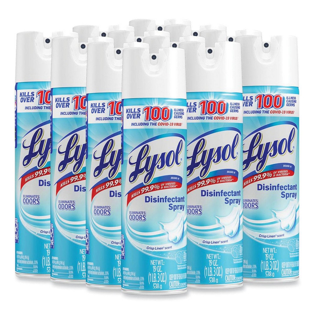 Lysol - Disinfectant Spray, Crisp Linen, 19 oz Aerosol Spray, 12/Carton ...