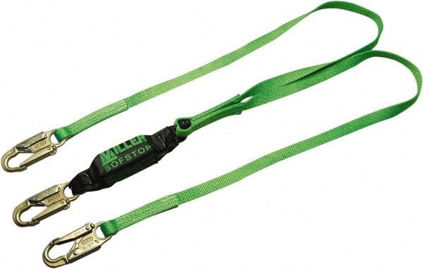 6' Long, 310 Lb Capacity, 2 Leg Locking Snap Hook Harness Lanyard