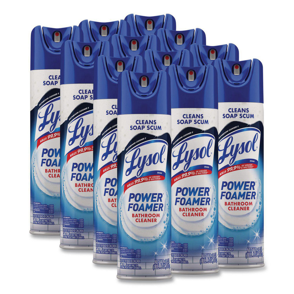 Power Foam Bathroom Cleaner, 24 oz Aerosol Spray, 12/Carton - Unscented, Disinfectant, General Purpose Cleaner
