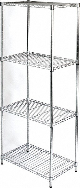 Wire Shelving: 300 lb Shelf Capacity, 4 Shelves