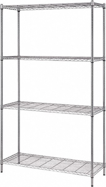 Wire Shelving: 300 lb Shelf Capacity, 4 Shelves