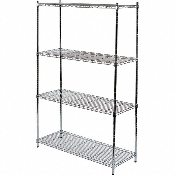 Wire Shelving: 300 lb Shelf Capacity, 4 Shelves