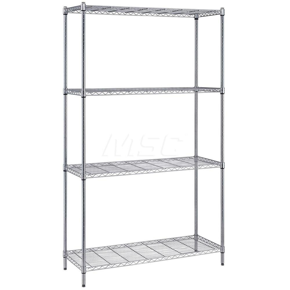 Wire Shelving: 4 Shelves