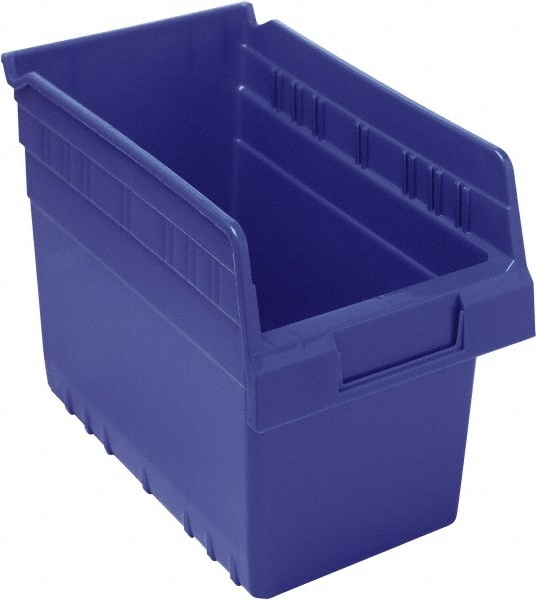 Plastic Hopper Shelf Bin: Blue
