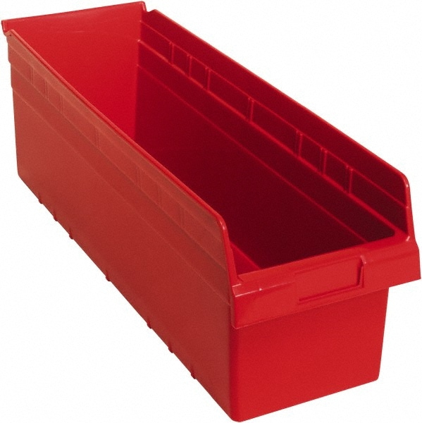 Plastic Hopper Shelf Bin: Red