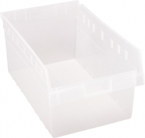 Plastic Hopper Shelf Bin: Clear