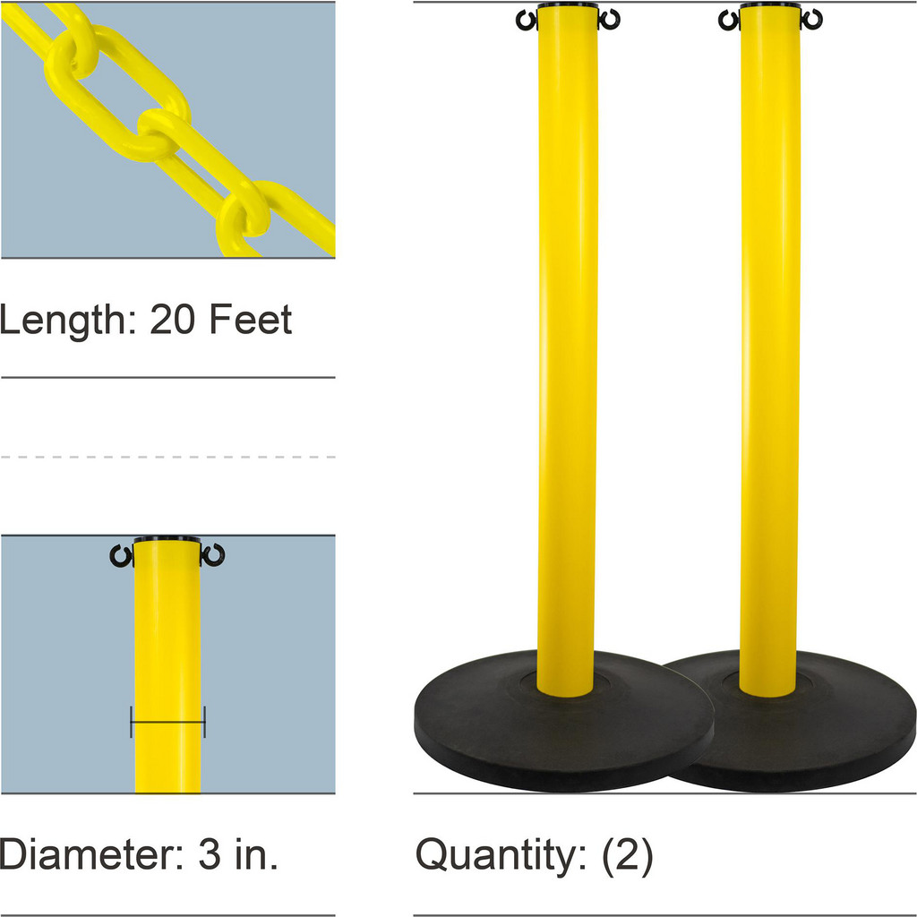 PRO-SAFE - Barrier Posts: Type: Pedestrian Barrier Kits; Hole Size: 3. ...