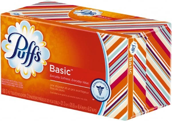Case of (24) 180-Sheet Flat Boxes of White Facial Tissues