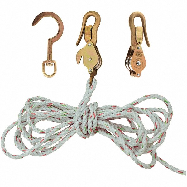 Manual Block & Tackle Hoist: 750 lb Working Load Limit, 25' Max Lift