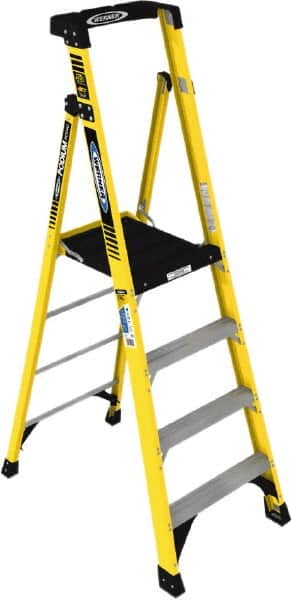 Werner PD7304 4-Step Ladder: Fiberglass, Type IAA, 4 OAH 