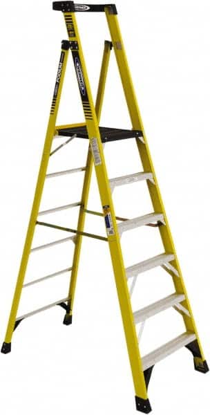 Werner PD7306 6-Step Ladder: Fiberglass, Type IAA, 6 OAH 