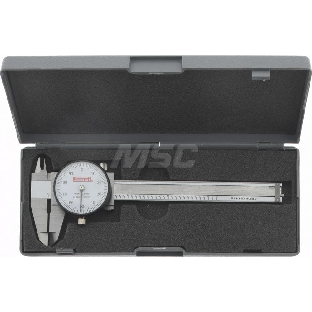 Dial Caliper: 4'' Range, 0.001'' Graduation, 0.001'' per Revolution