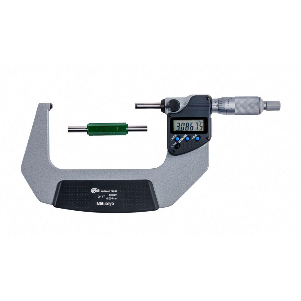 Spherical Face Micrometers: Minimum Measurement (Decimal Inch): 3; Maximum Measurement (mm): 101.60; Operation Type: Electronic; Anvil Type: Spherical