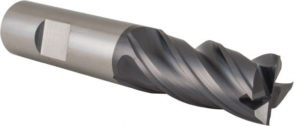 SGS 36537 Square End Mill: 3/4 Dia, 1-1/2 LOC, 3/4 Shank Dia, 4 OAL, 4 Flutes, Solid Carbide 